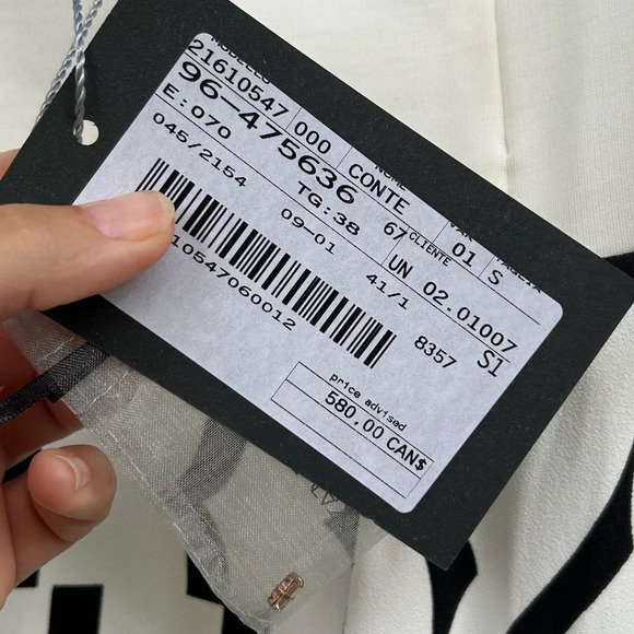 SportMax MaxMara Black & White High Low  tunic, BNWT, size Small - Picture 7 of 10